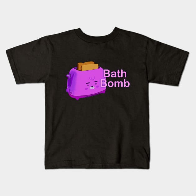 Retro inscription "Bath bomb" Kids T-Shirt by shikita_a